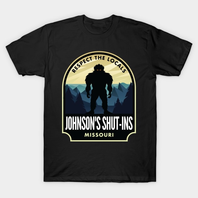 Johnsons Shut Ins Missouri Bigfoot Sasquatch T-Shirt by HalpinDesign